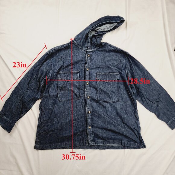 Levi's Warm Sutter Hooded Overshirt Navy XL OverSized Cottonized Hemp NWT - Picture 16 of 16